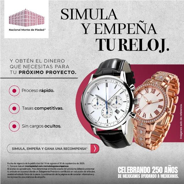 Nacional Monte de Piedad — Nuevo Clientes Relojes Gama Alta
